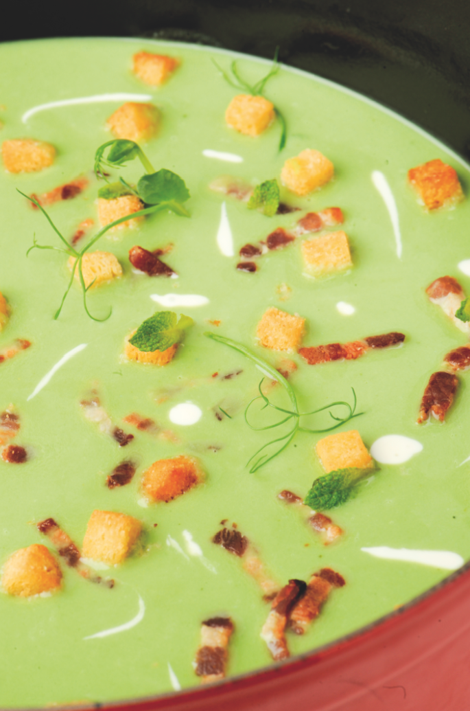 Recept "Erwtensoep met broodcroutons" njam!