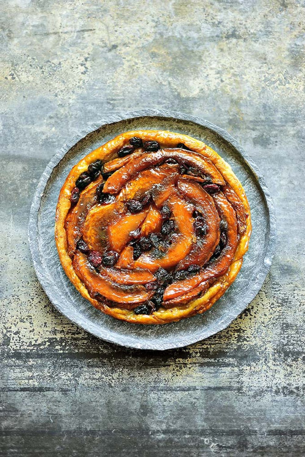 Tarte Tatin van pompoen met cranberries