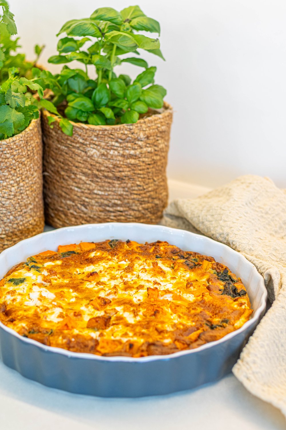 Frittata met zoete aardappel restjes