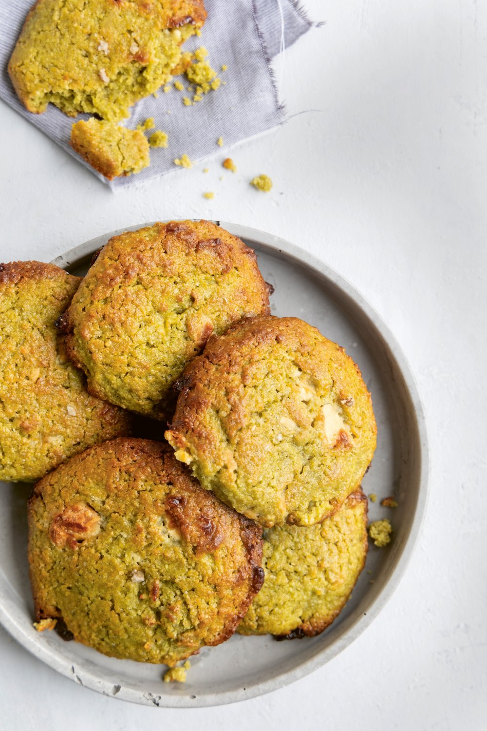 Matcha koekjes met witte chocolade