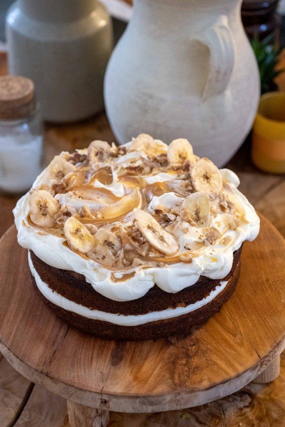 Bananencake met rum en dulce de leche