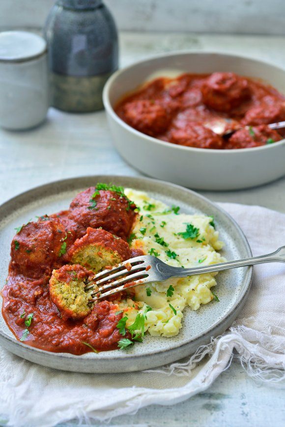 Veggie balletjes in tomatensaus