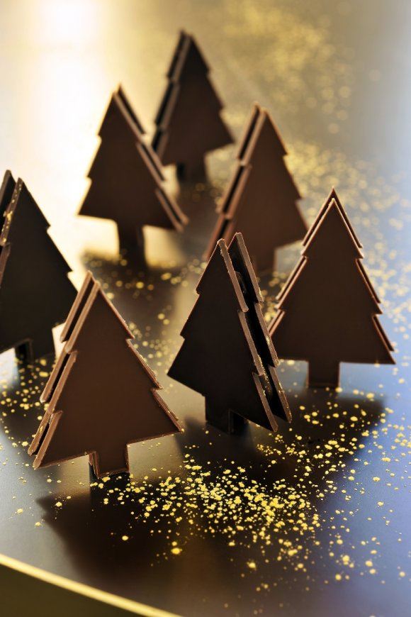 Mini chocoladekerstboompjes