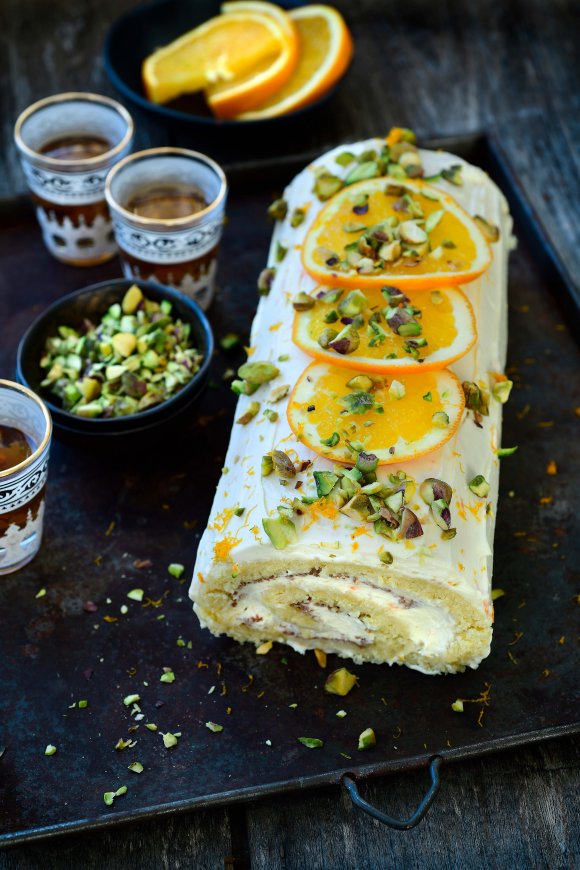 Rolcake met mascarponecrème en sinaasappel