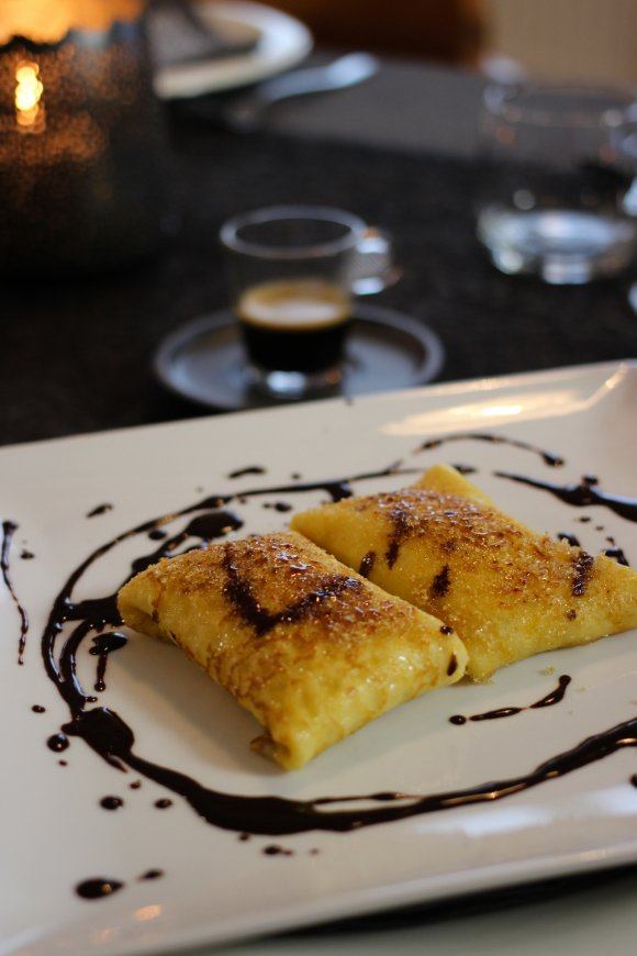 Pannenkoek met crème légère en chocolade 