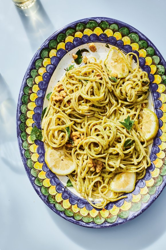 Spaghetti met citroenpesto