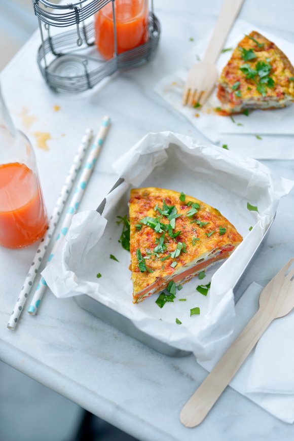 Spaanse tortilla met paprika en zoete aardappel