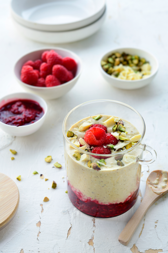 Pistache oats met frambozen