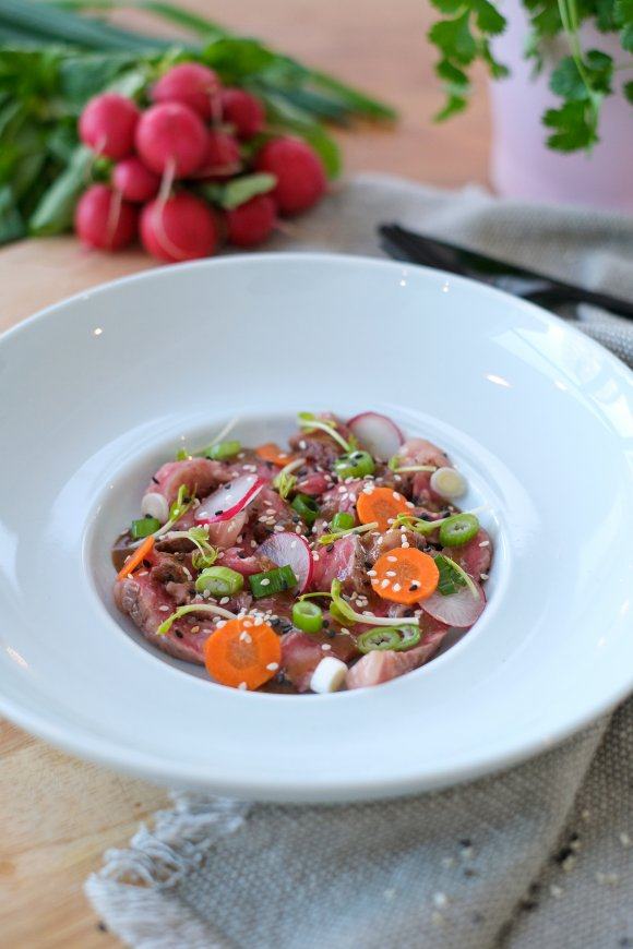 Tataki van Wagyu met misodressing