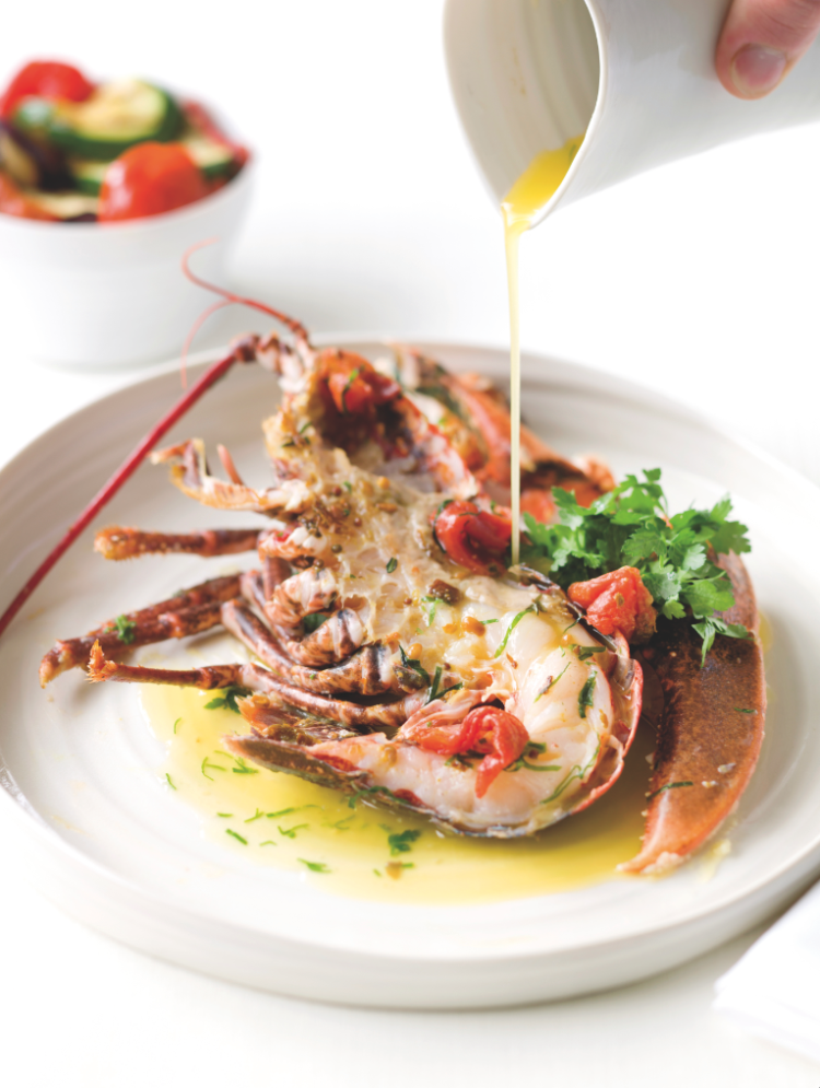 Gegrilde kreeft met gesmolten boter