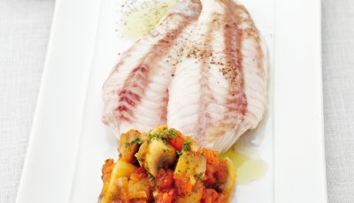 Rode poon met champignons à la Grecque